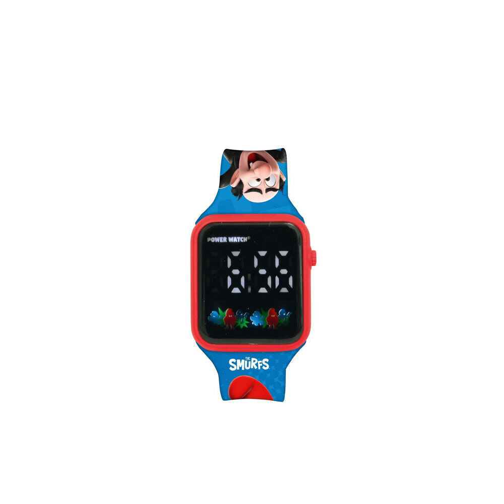 Reloj digital LED azul de Los Pitufos con correa ajustable - 4
