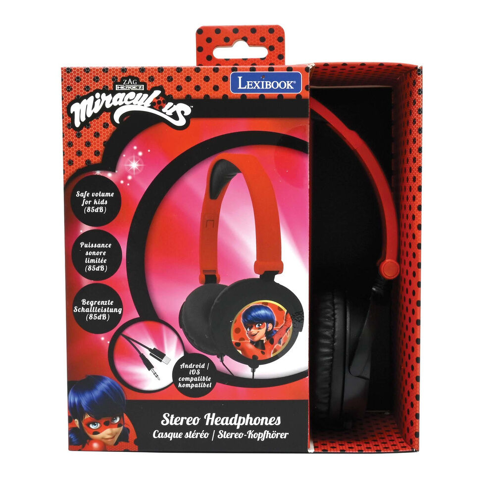Auriculares plegables con cable de Ladybug Prodigiosa en rojo y negro - 3