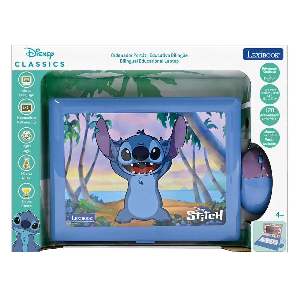 Portátil educativo bilingüe Stitch Disney de Lexibook con teclado y pantalla LCD - 4