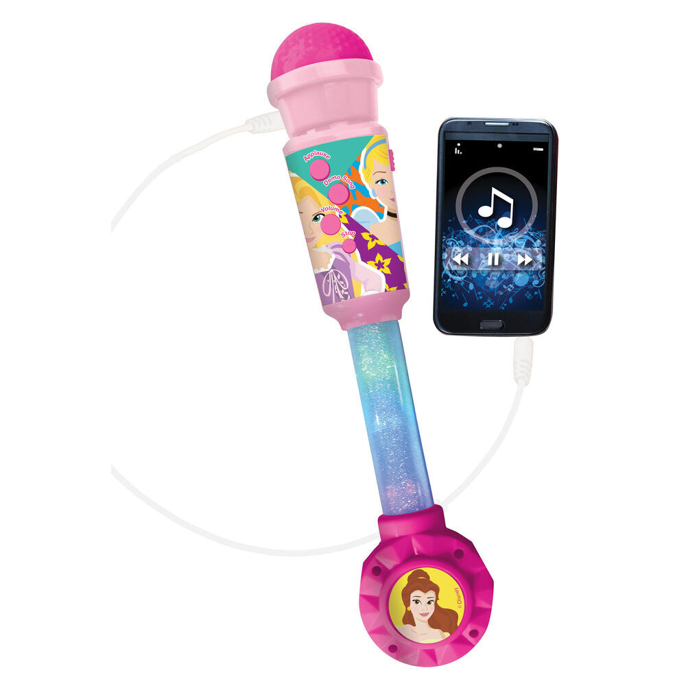 Micrófono luminoso rosa Disney Princesas con altavoz - 4