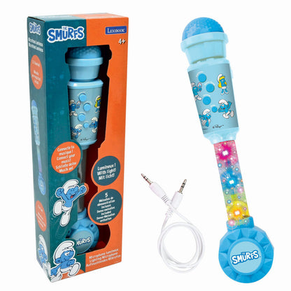 Micrófono luminoso azul de Los Pitufos con altavoz y efectos de luz - 4
