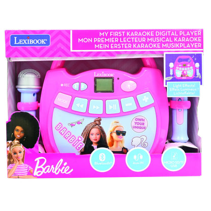 Altavoz karaoke Bluetooth Barbie rosa con dos micrófonos - 4