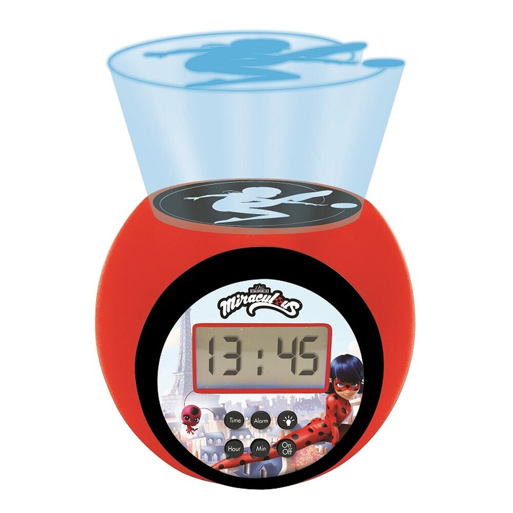Reloj despertador proyector rojo de Ladybug con pantalla LCD - 5