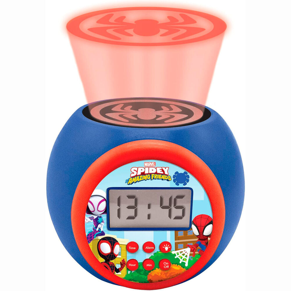Reloj despertador proyector Spidey Marvel azul y rojo con pantalla LCD - 5
