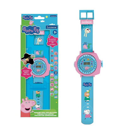 Reloj digital rosa y azul con proyector de imágenes de Peppa Pig - 5