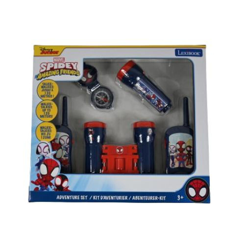 Set aventurero Spidey Marvel Lexibook con walkie-talkies, prismáticos, linterna y brújula - 6