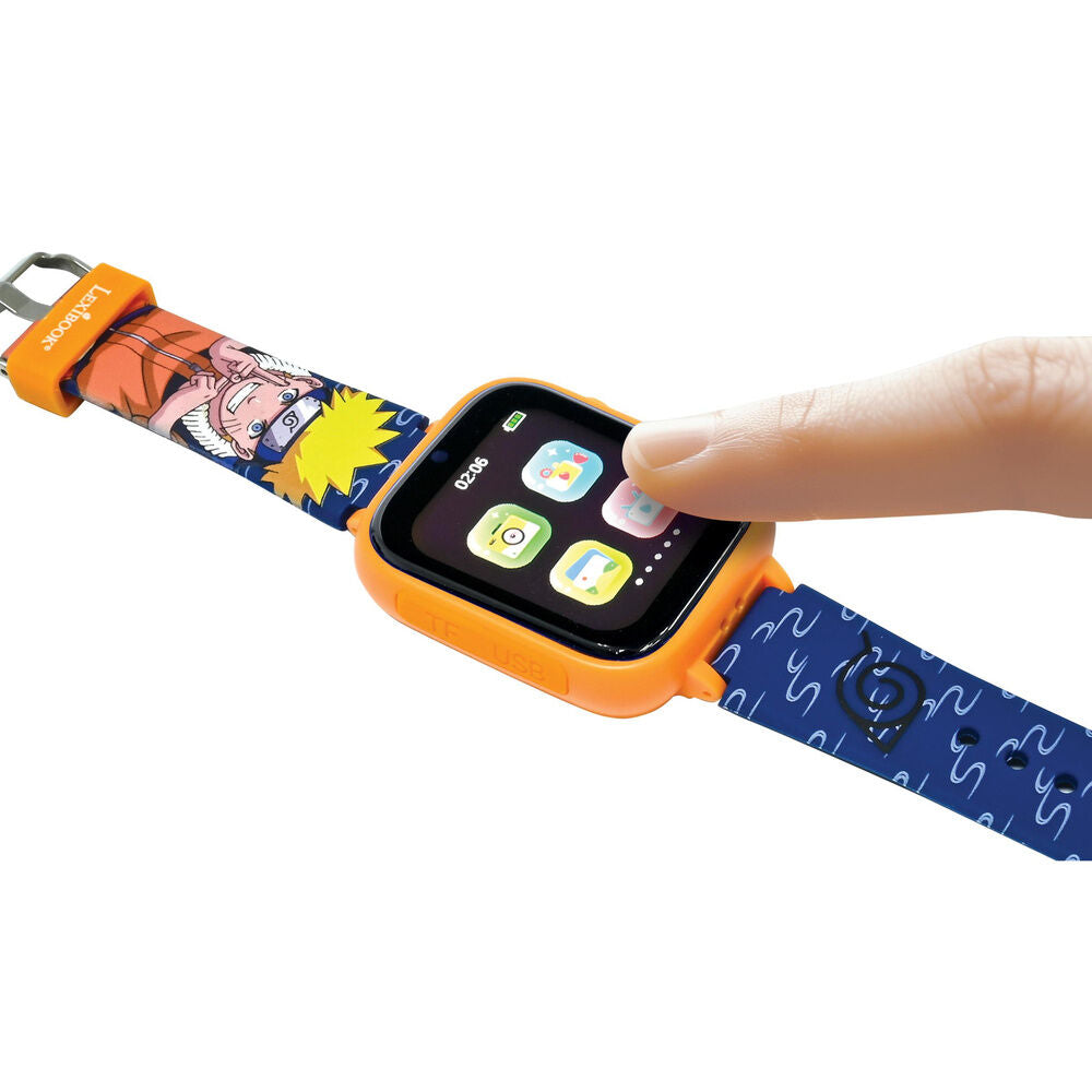Reloj digital Naruto Shippuden naranja con cámara y correa azul - 5