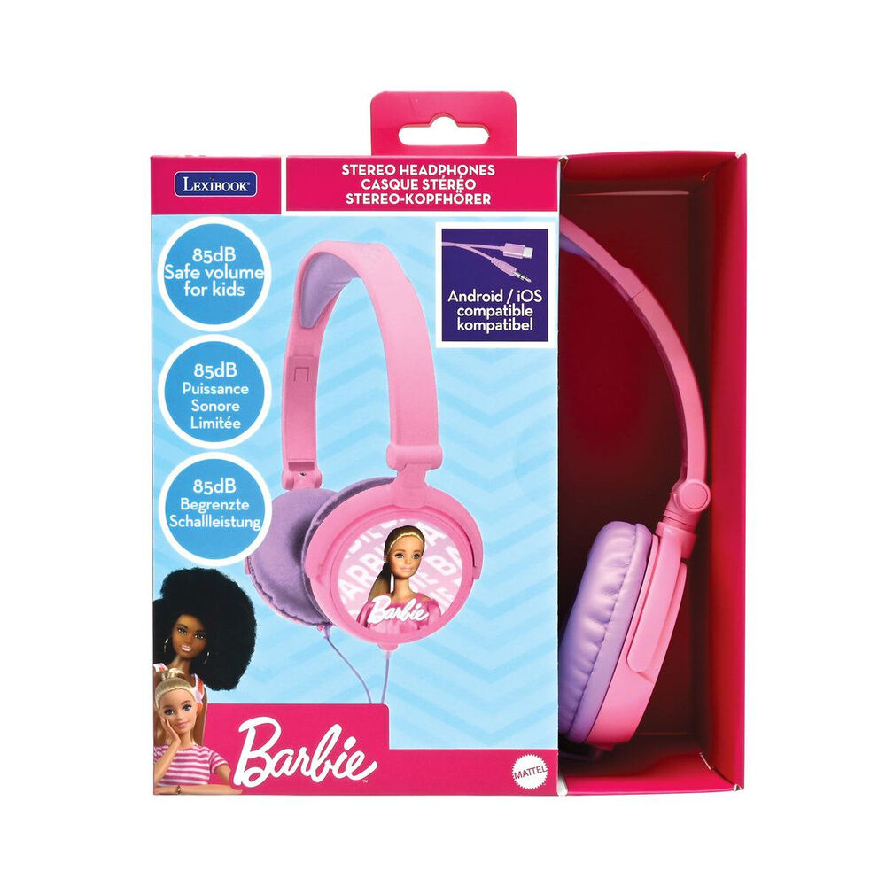 Auriculares Barbie Lexibook rosas y morados con cable - 5