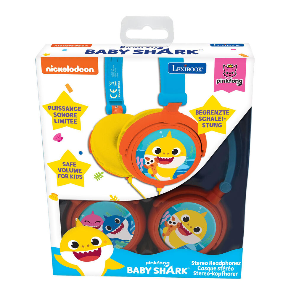 Auriculares plegables Baby Shark de LEXIBOOK en azul, amarillo y naranja - 5