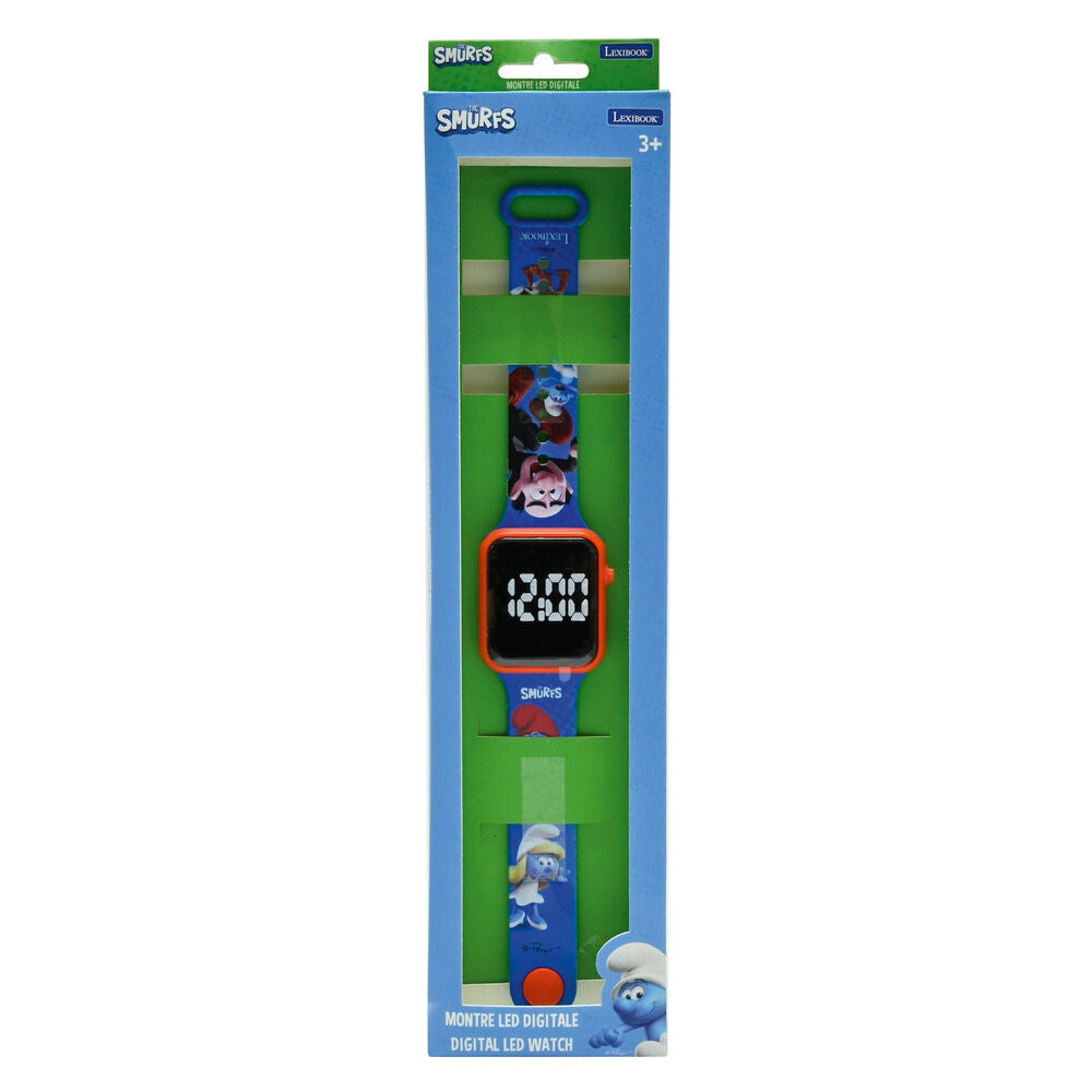 Reloj digital LED azul de Los Pitufos con correa ajustable - 6