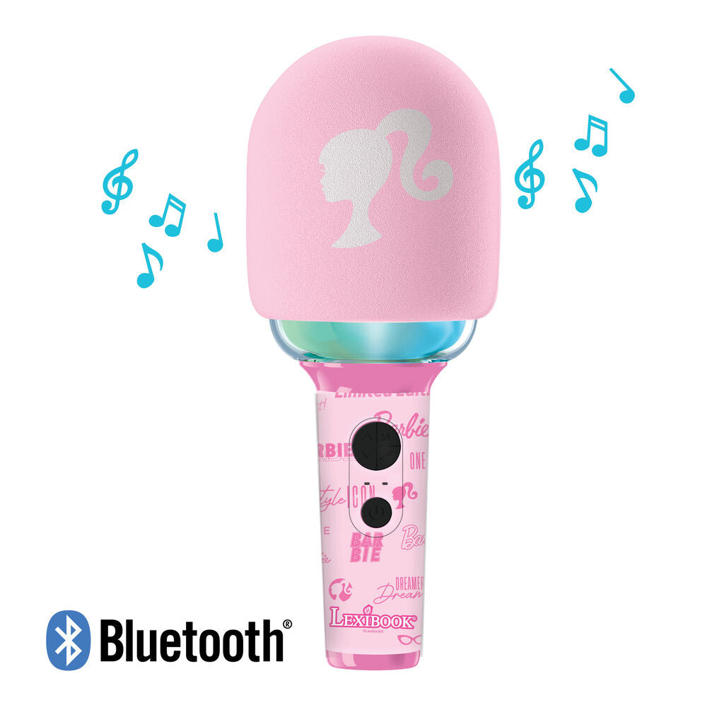 Micrófono inalámbrico Barbie rosa con altavoz y luces multicolor - 5