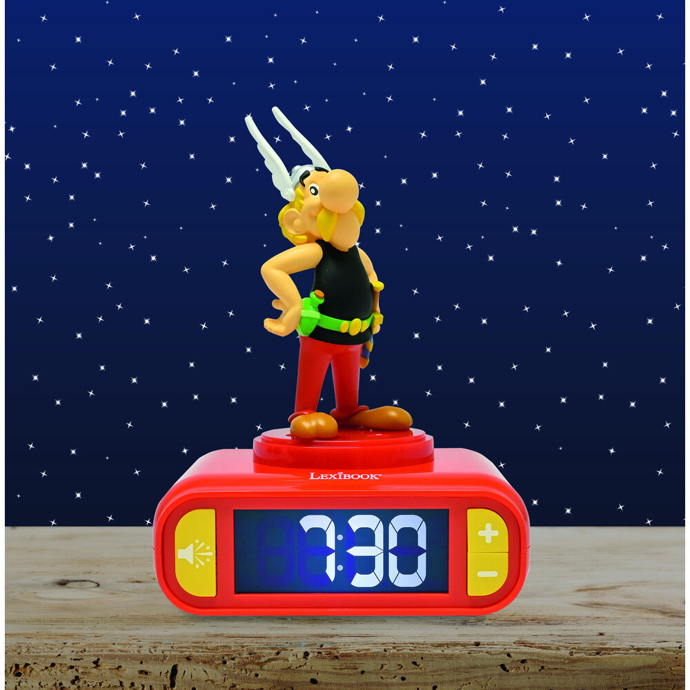 Reloj despertador rojo LEXIBOOK con figura 3D de Astérix - 5
