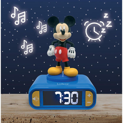 Reloj despertador azul con figura 3D de Mickey Disney - 7