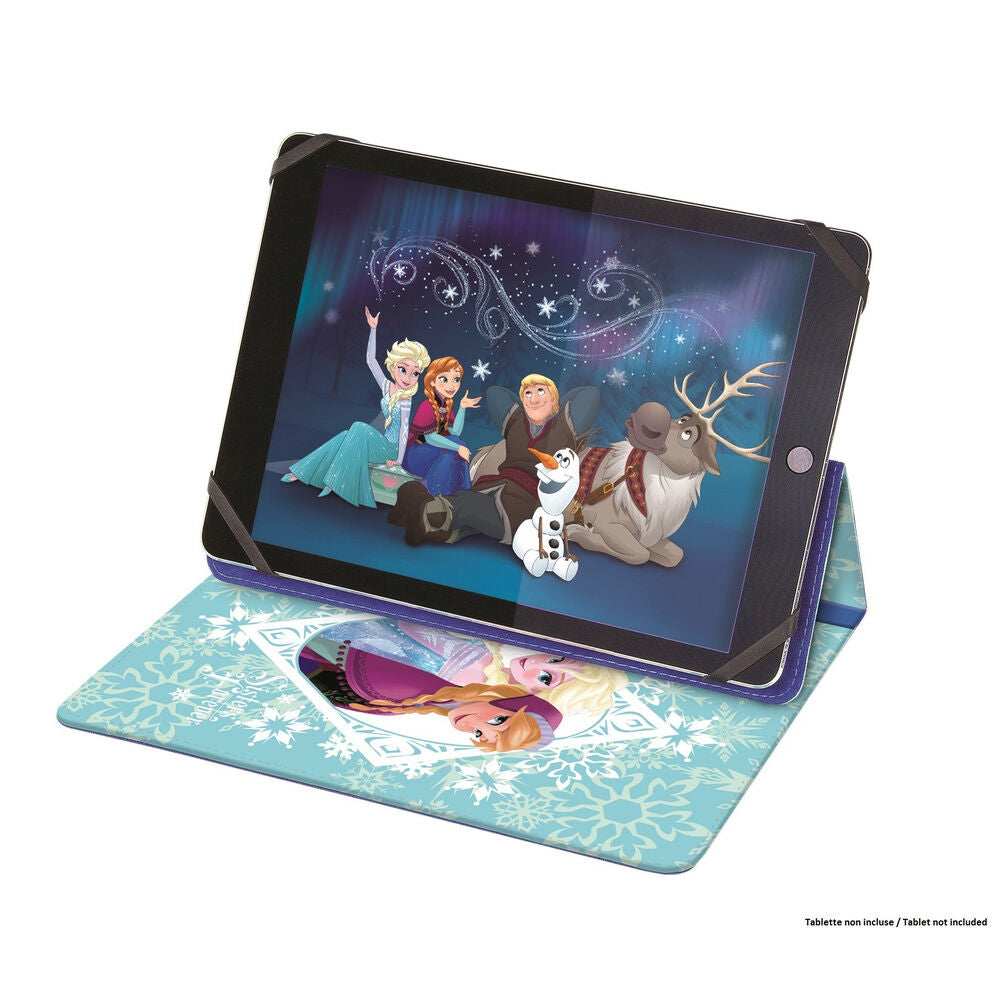 Funda de tablet Frozen Disney azul con Elsa, Anna y copos de nieve - 5