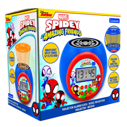 Reloj despertador proyector Spidey Marvel azul y rojo con pantalla LCD - 6