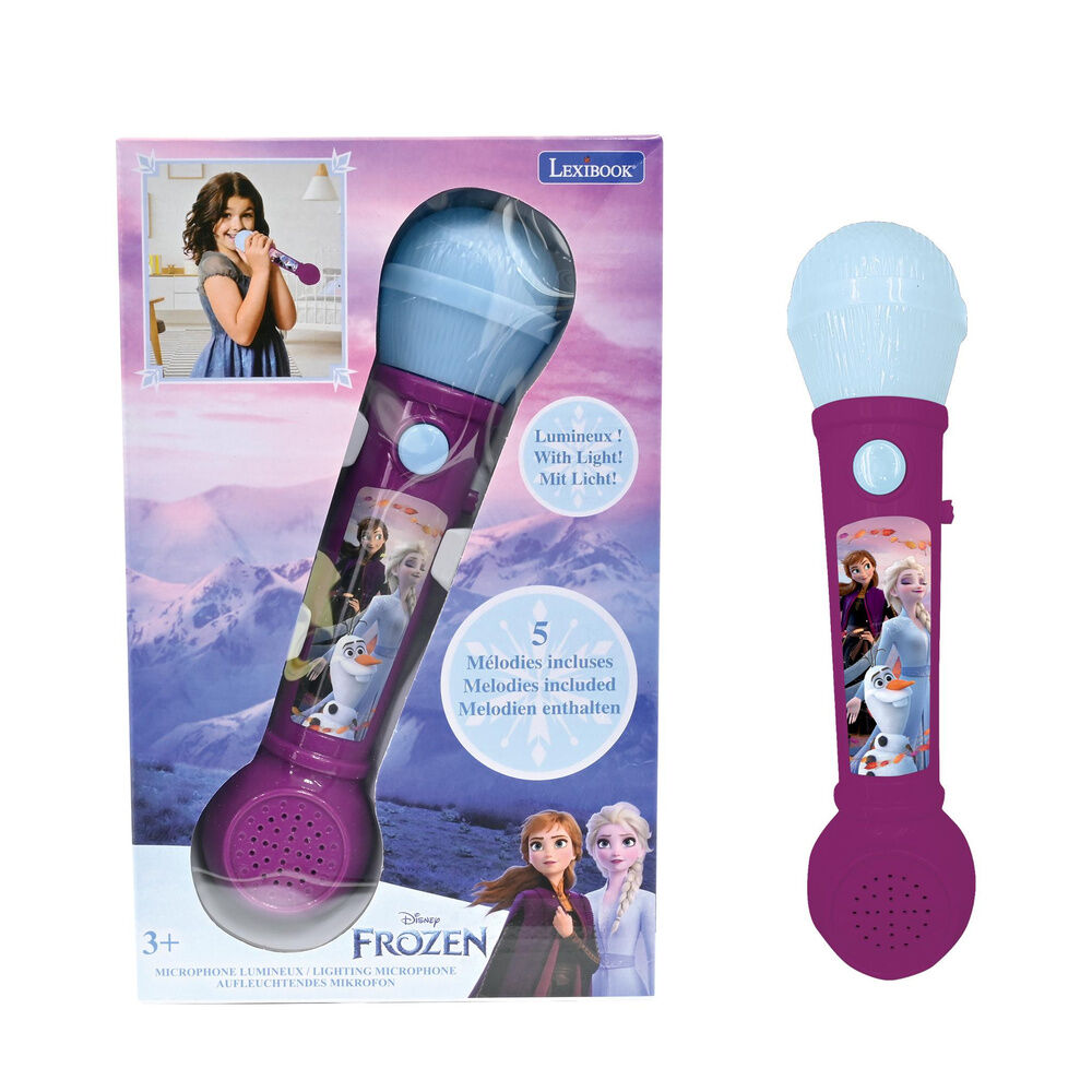 Micrófono luminoso Disney Frozen morado con Anna, Elsa y Olaf - 5
