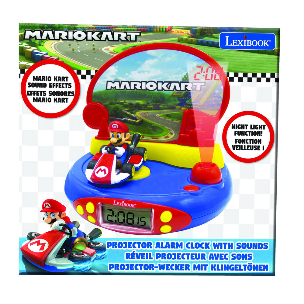 Reloj despertador 3D de Mario Kart con figura de Mario y pantalla digital - 6
