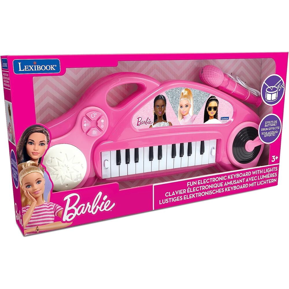 Piano electrónico rosa Barbie con micrófono - 2
