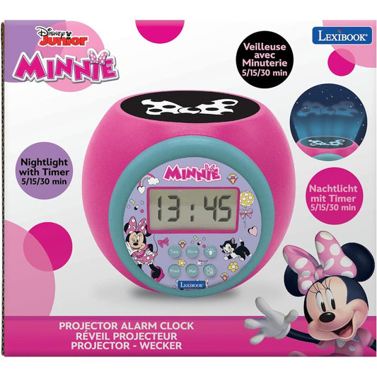 Reloj despertador proyector Minnie Disney rosa con pantalla LCD - 4