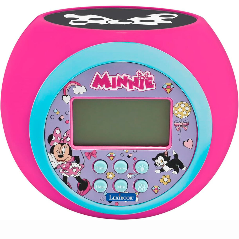 Reloj despertador proyector Minnie Disney rosa con pantalla LCD