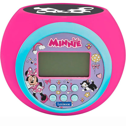 Reloj despertador proyector Minnie Disney rosa con pantalla LCD