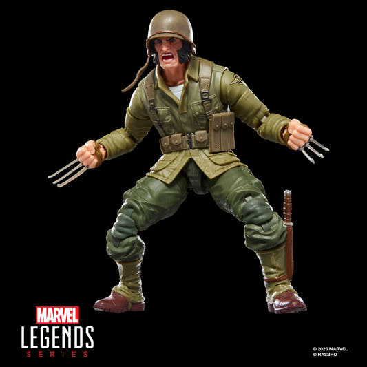 Figura articulada de Wolverine WWII Logan con uniforme militar y garras