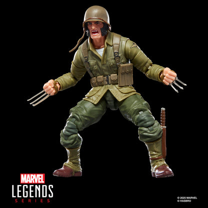 Figura articulada de Wolverine WWII Logan con uniforme militar y garras