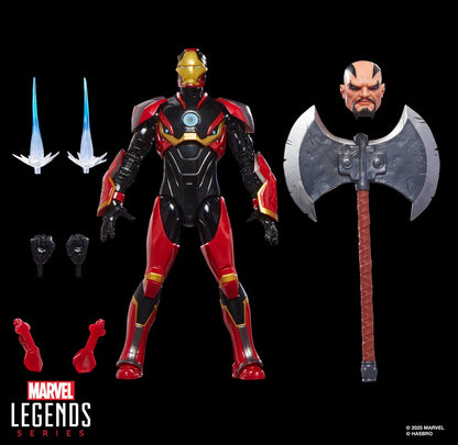 Figura articulada Iron Man Mark 72 Marvel Legends en rojo, dorado y negro - 6
