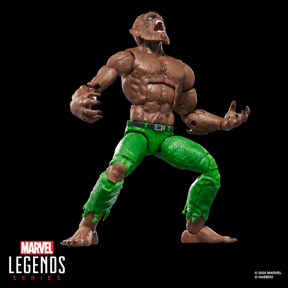 Figura articulada Werewolf By Night Marvel Legends con pelaje marrón y pantalón verde - 4