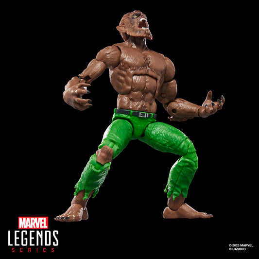 Figura articulada Werewolf By Night Marvel Legends con pelaje marrón y pantalón verde - 4