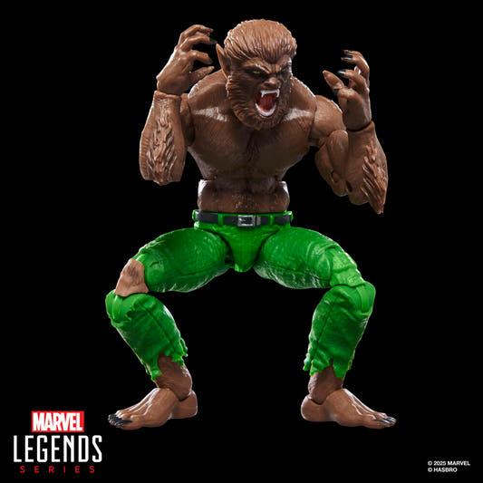 Figura articulada Werewolf By Night Marvel Legends con pelaje marrón y pantalón verde - 5
