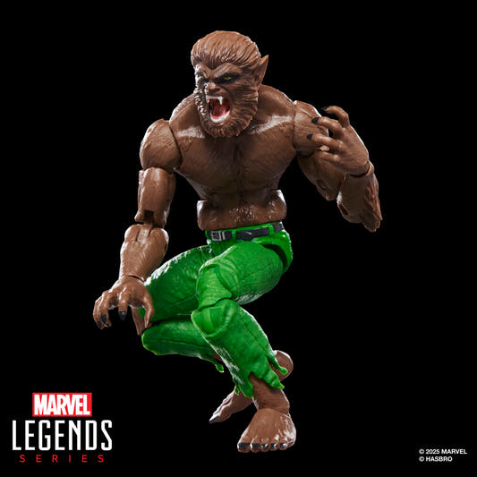 Figura articulada Werewolf By Night Marvel Legends con pelaje marrón y pantalón verde - 6
