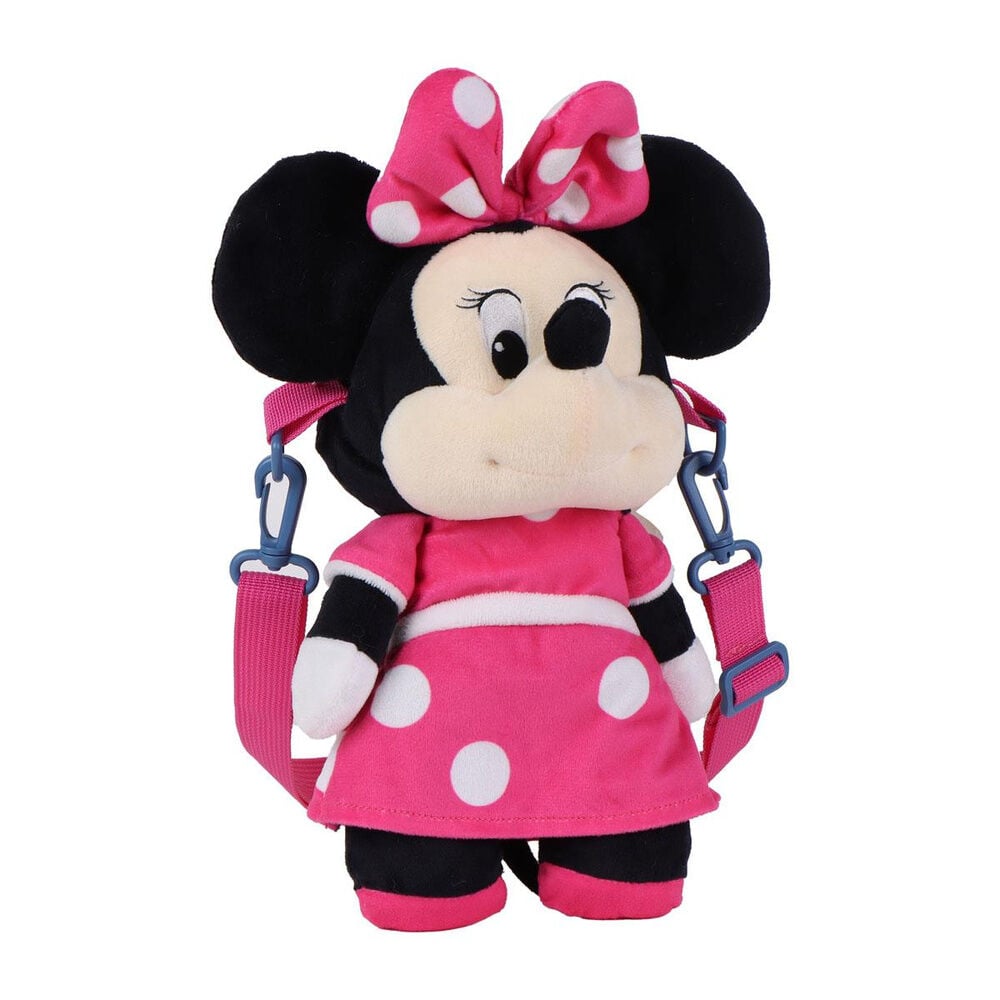 Bolso de peluche de Minnie Disney en rosa con lunares blancos