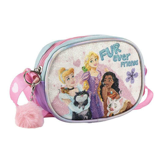 Bolso bandolera rosa de Princesas Disney con pompón