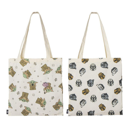 Bolsa tote surtida de The Mandalorian con diseños de Grogu y cascos