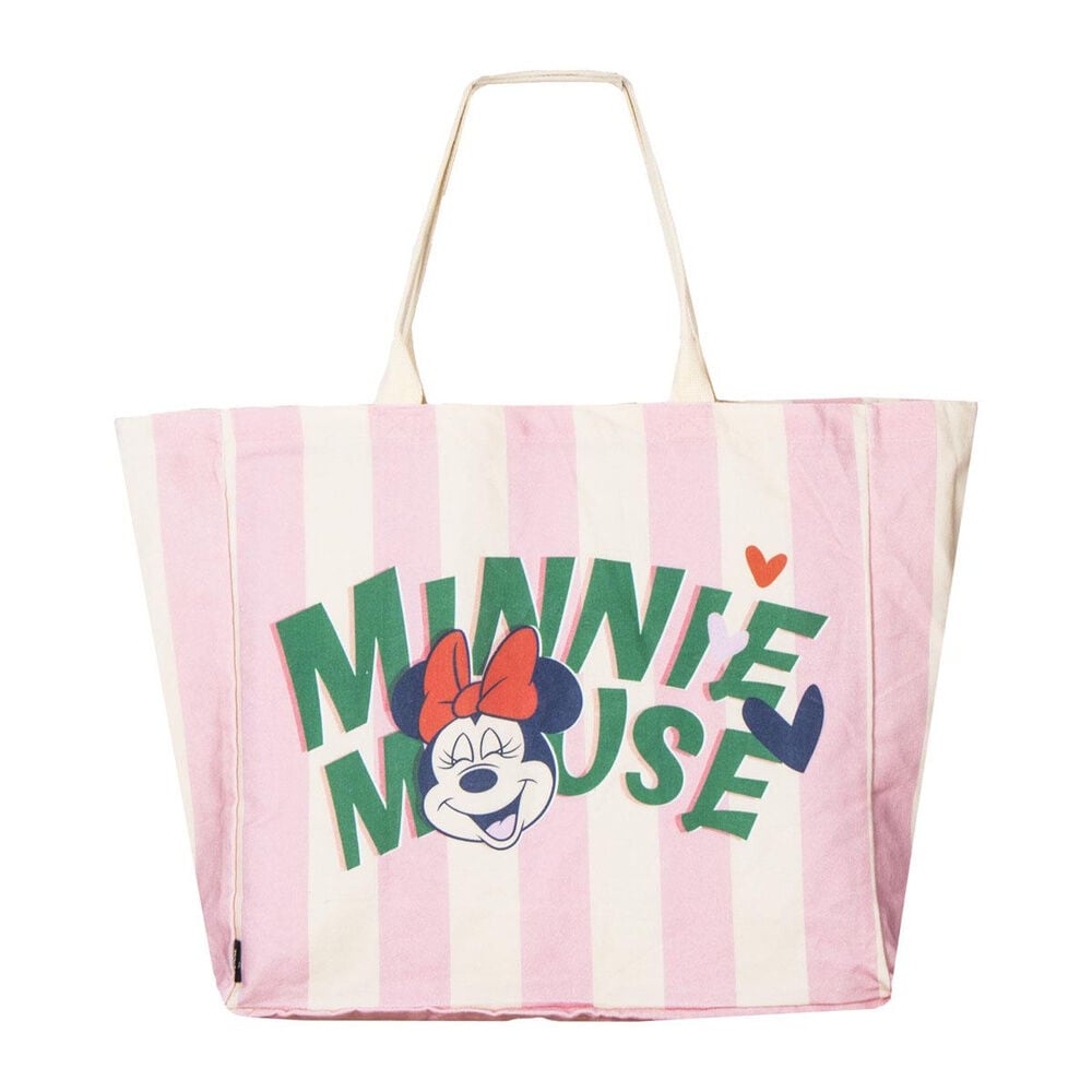 Bolsa tote rosa y blanca de Minnie Mouse Disney