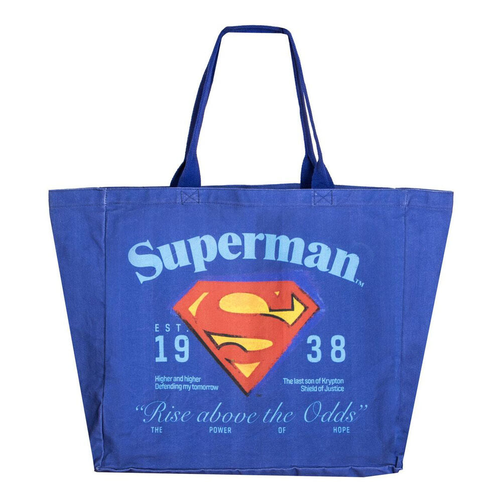 Bolsa tote azul de Superman DC Comics con escudo frontal