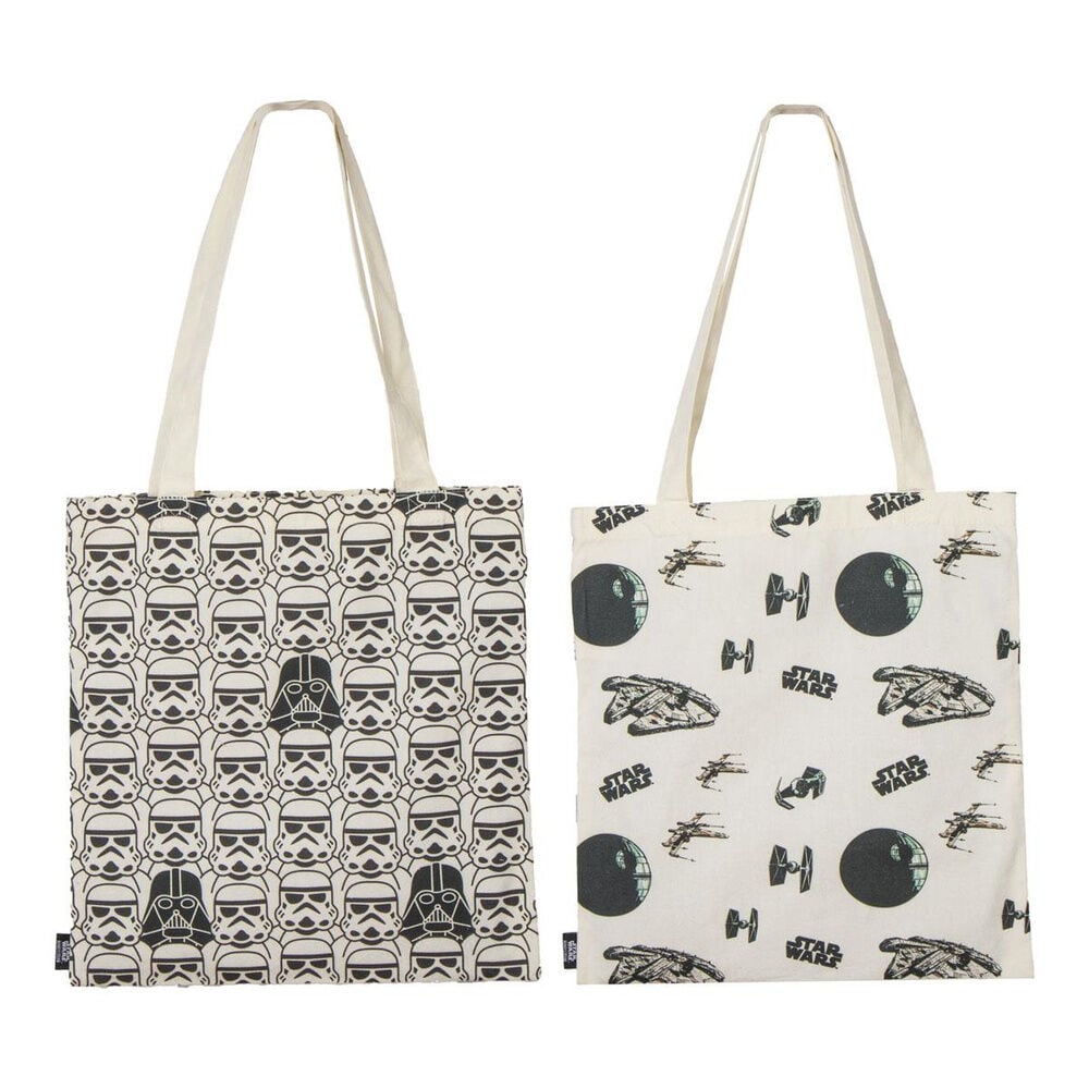 Bolsa tote Star Wars CERDÁ con estampados de stormtroopers, Darth Vader y naves