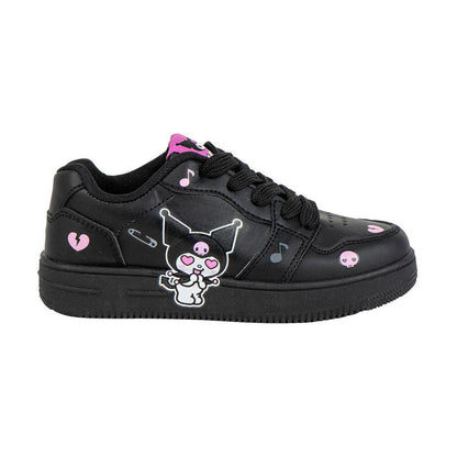 Deportiva negra Kuromi Hello Kitty con cordones y estampado gráfico
