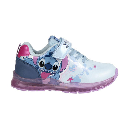Deportiva infantil Disney Stitch blanca con detalles rosas y suela violeta