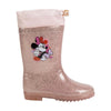 Bota de agua rosa con purpurina y Minnie Disney