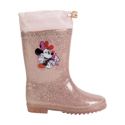 Bota de agua rosa con purpurina y Minnie Disney