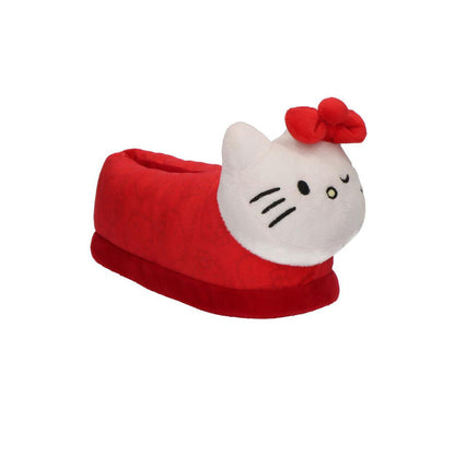 Pantufla 3D roja de Hello Kitty con lazo