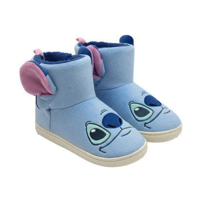 Pantuflas tipo bota azules de Stitch Disney con orejas rosas