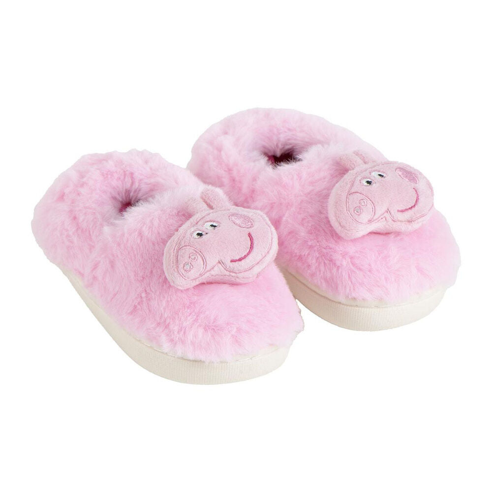 Pantuflas rosas de Peppa Pig con diseño afelpado