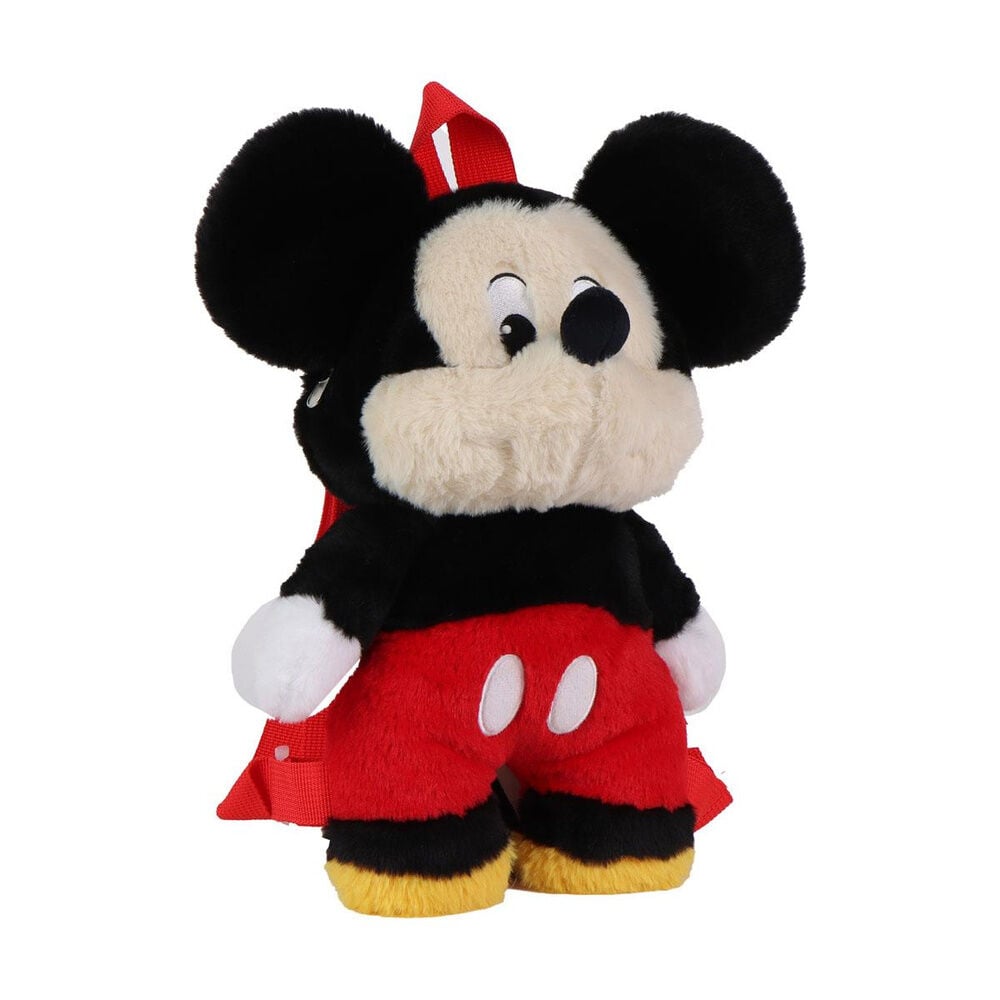 Mochila de peluche de Mickey Disney con correas rojas