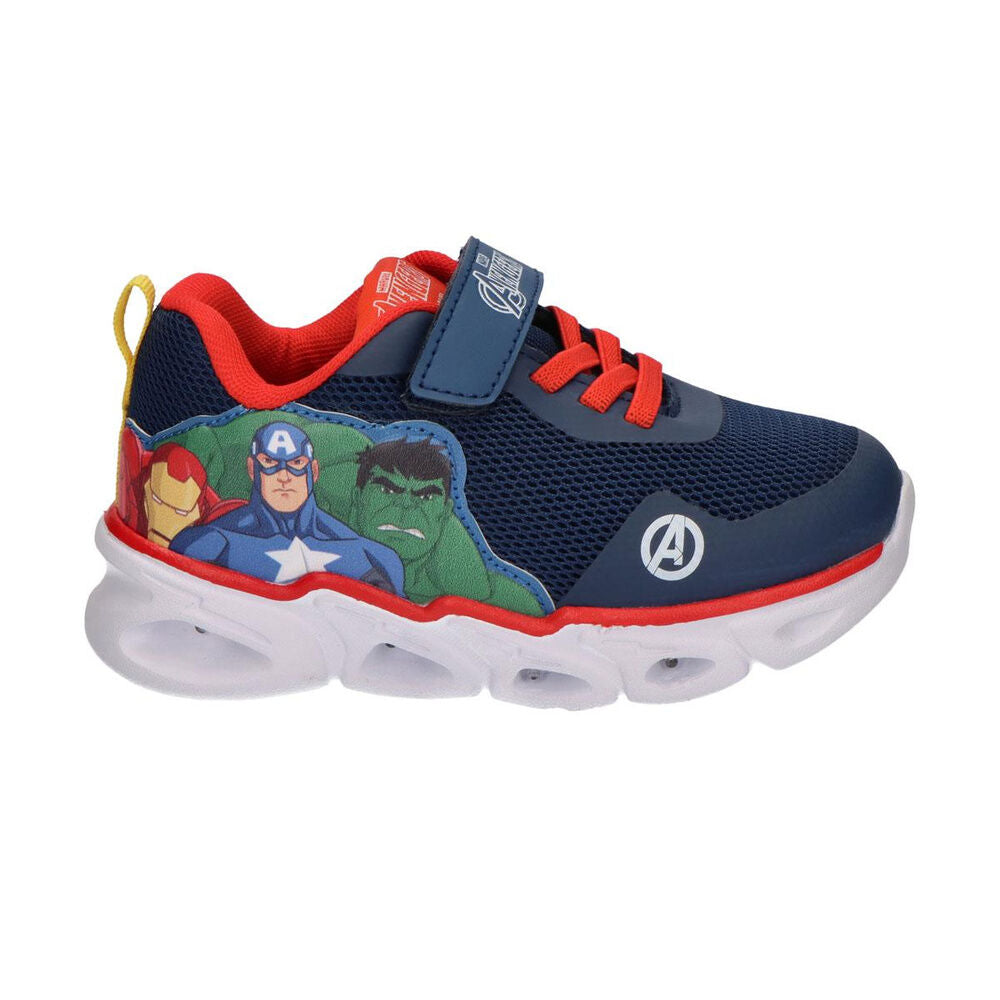 Deportiva azul marino de Los Vengadores con luces y personajes Marvel