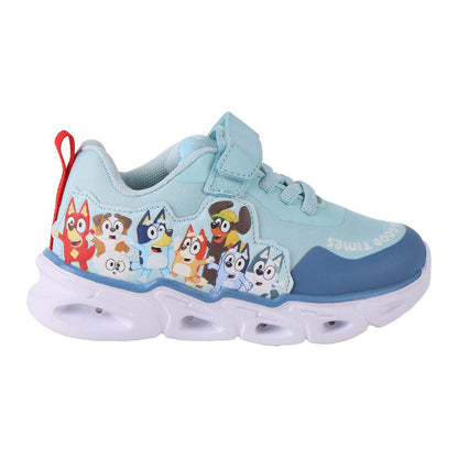 Deportiva Bluey azul con personajes laterales y luces