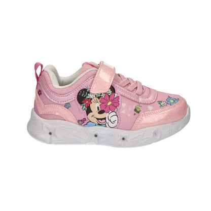 Deportiva rosa de Minnie Disney con luces, cordones y velcro