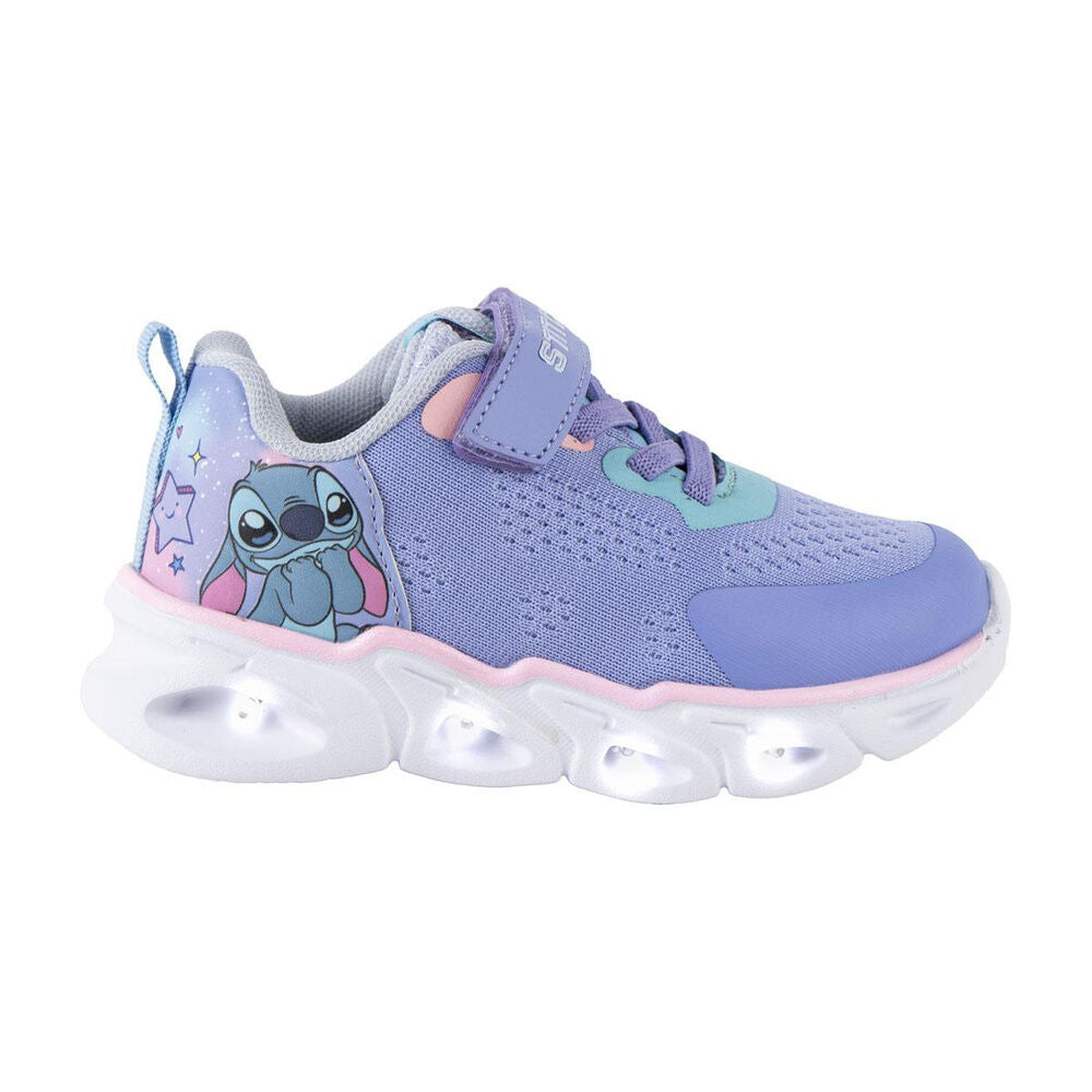 Deportiva infantil lila de Stitch Disney con luces